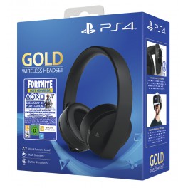 Wirleless Headset Gold + Voucher Fortnite - PS4